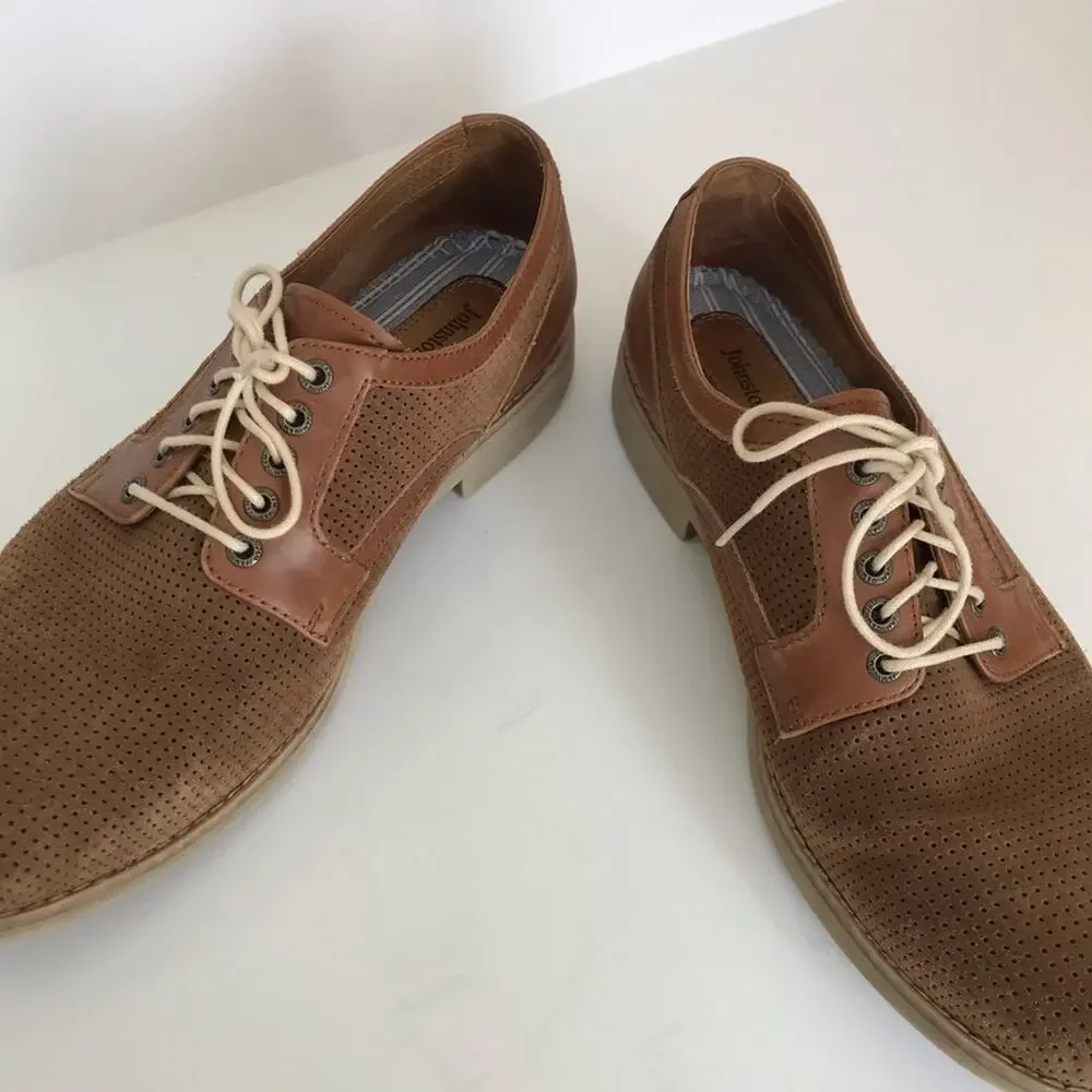 Johnston & Murphy Leather Oxford Tan Suede